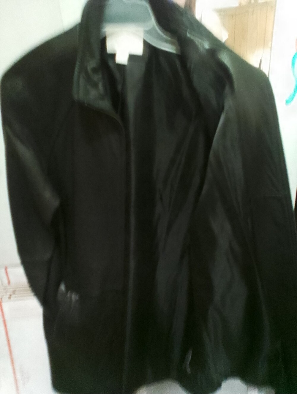 Worthington Black Leather Zip-Front Jacket